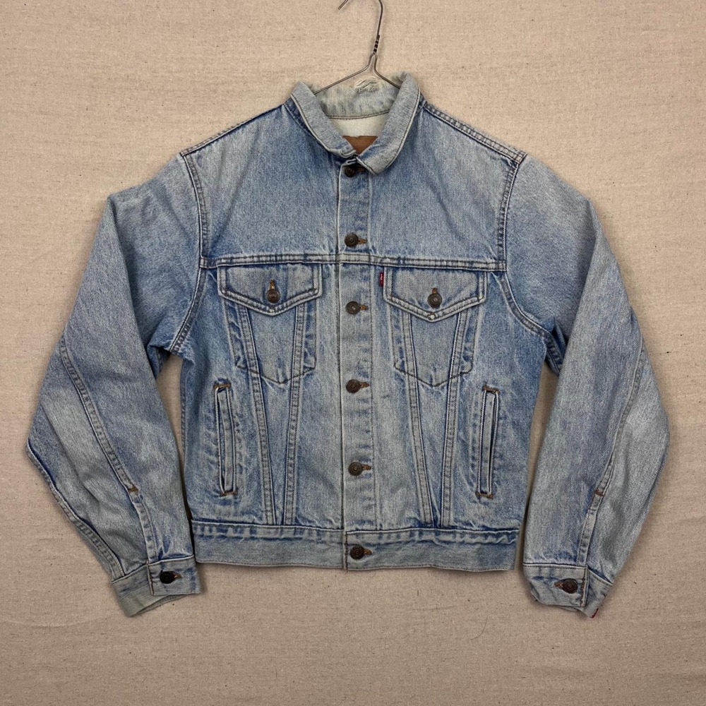 Vintage 80s Levi's‎ 70706-0214 Distressed Denim Trucker Jacket Made in USA